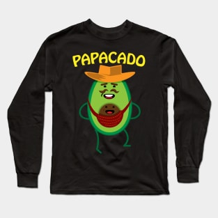 Papacado Mustache Dad Avocado Cute Baby Long Sleeve T-Shirt